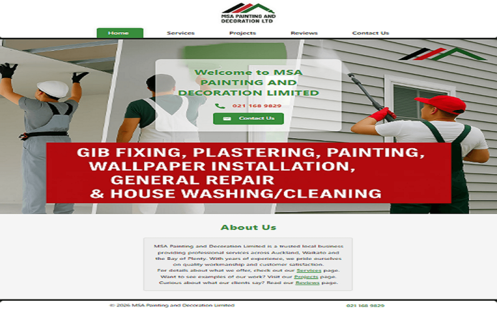 MSA Painting & Decoration Website preview